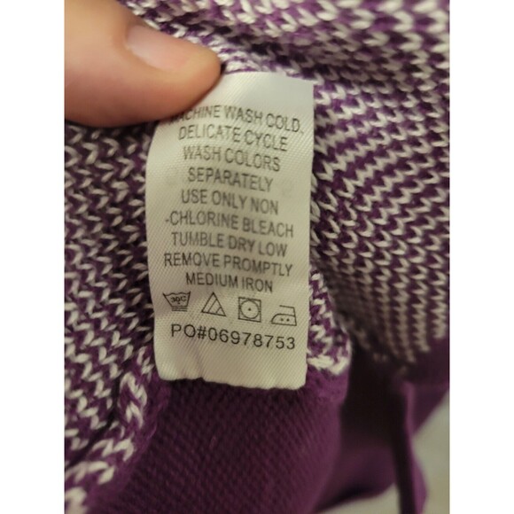 Woman Within Sweater Women Plus 26/28 Purple White Check Print - Picture 5 of 7